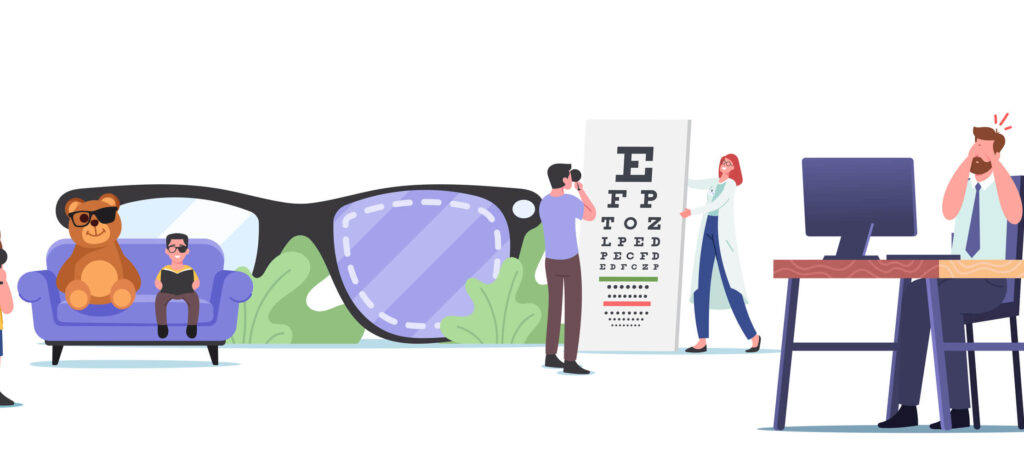 Eye exams and potential vision problems found by a doctor