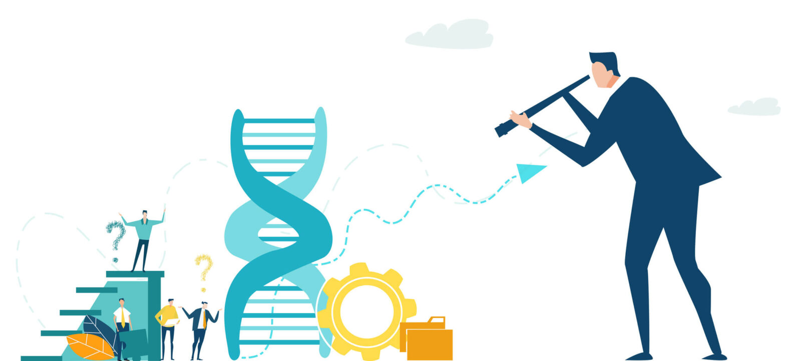 Man looking through a telescope at a gene, what to do when symptoms persist despite treatment